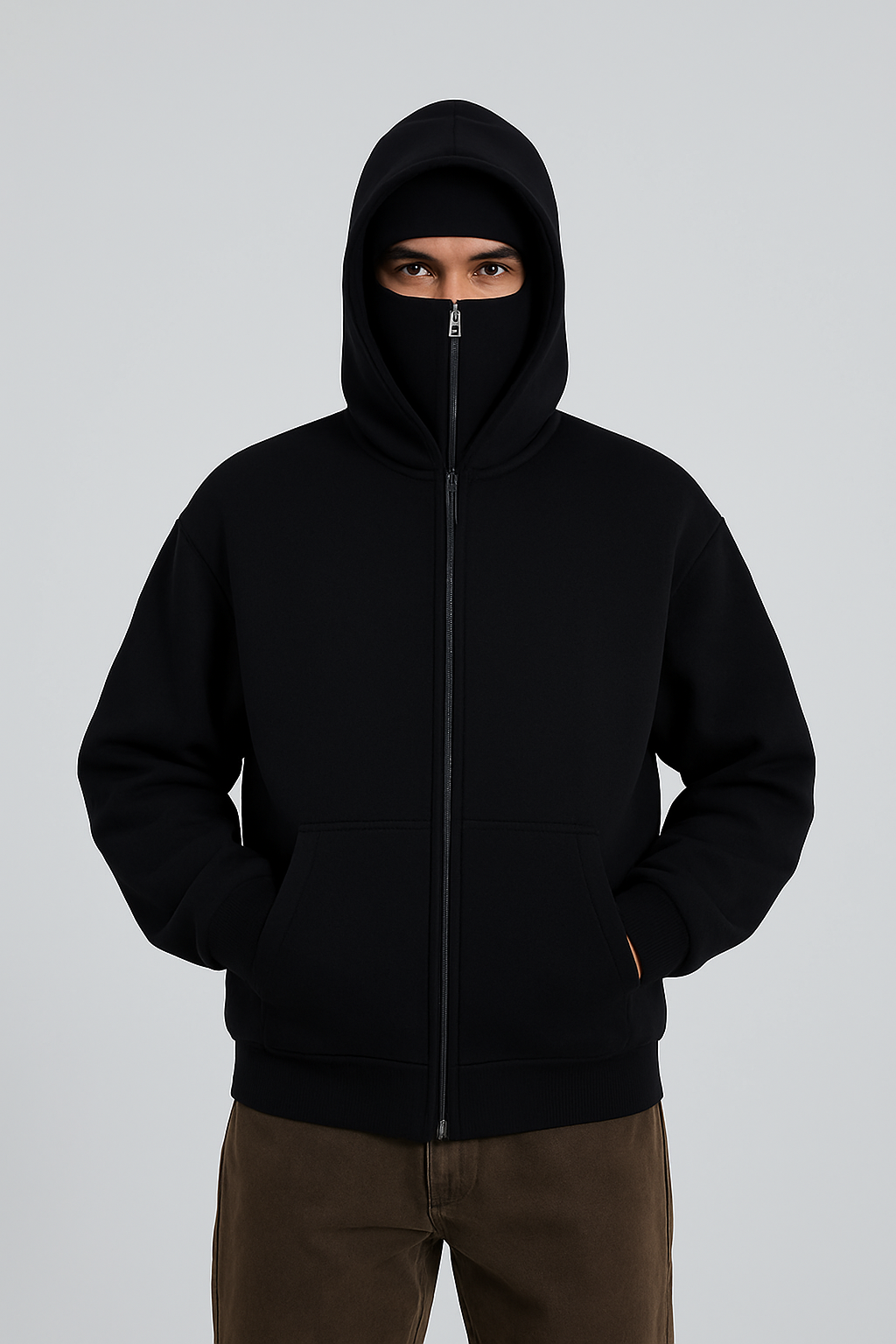 Balaclava Ninja Zipper Hoodie  woolaxyy