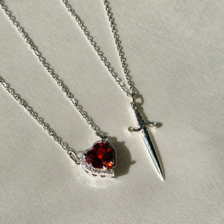 Heart Sword Necklace Symbol of Love & Strength