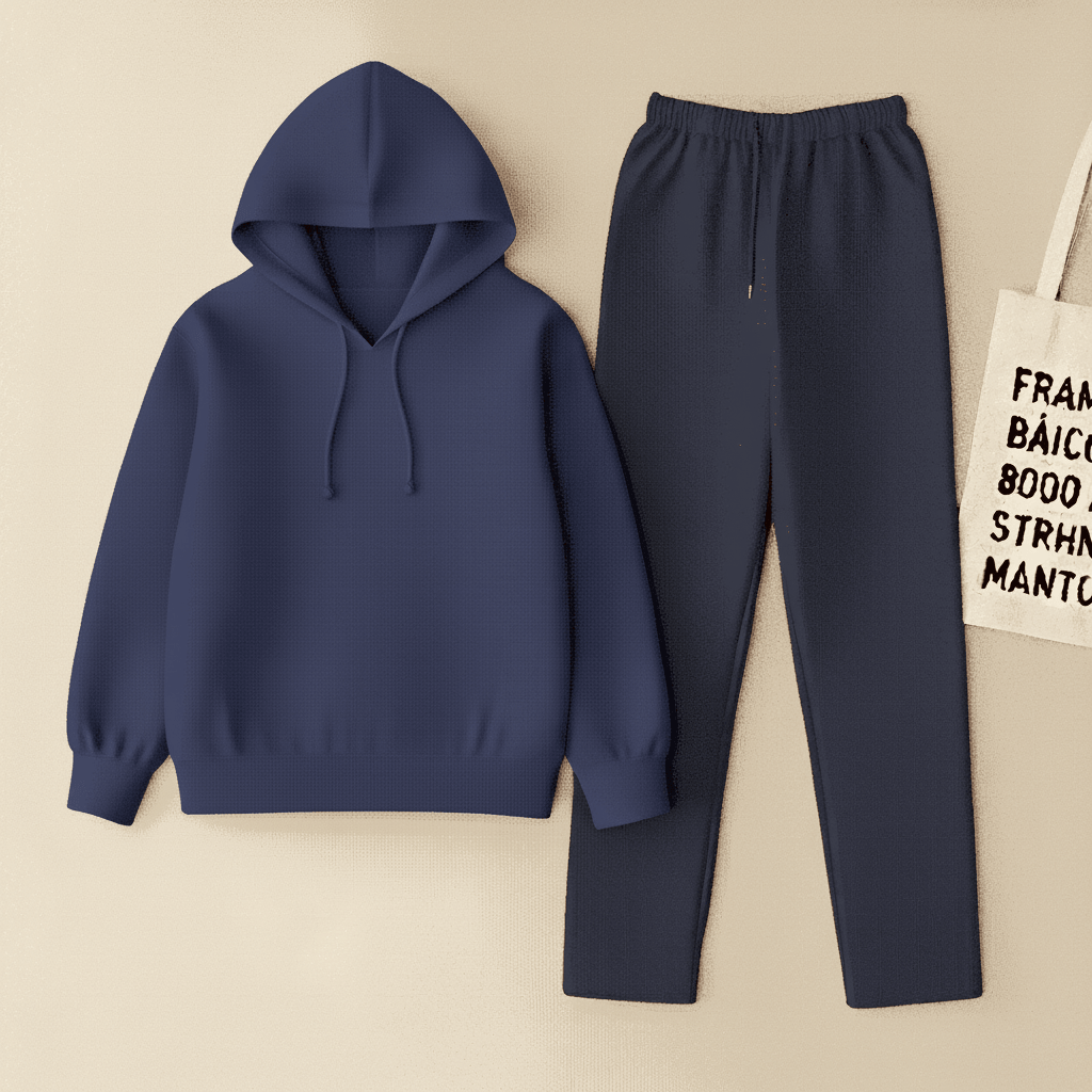 Navy Blue Hoodie & Navy Blue Flapper Trouser