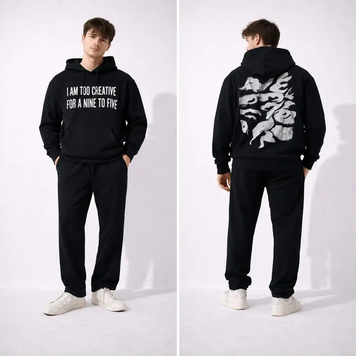 Woolaxyy Hoodie And Black Trouser Set