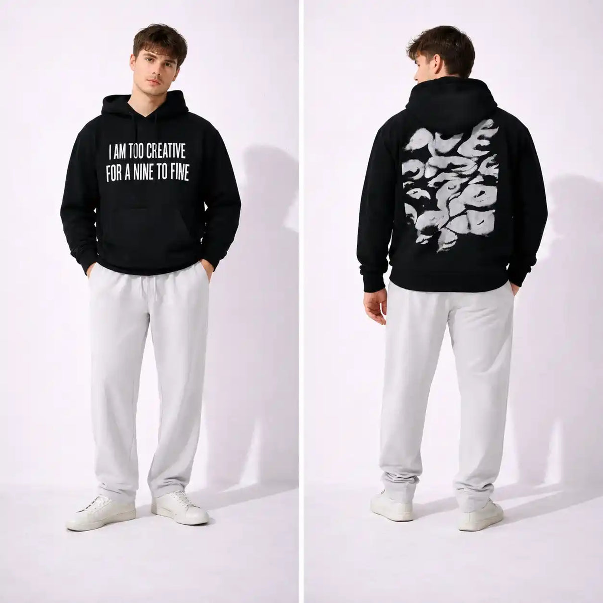 Woolaxyy Hoodie And White Trouser Set