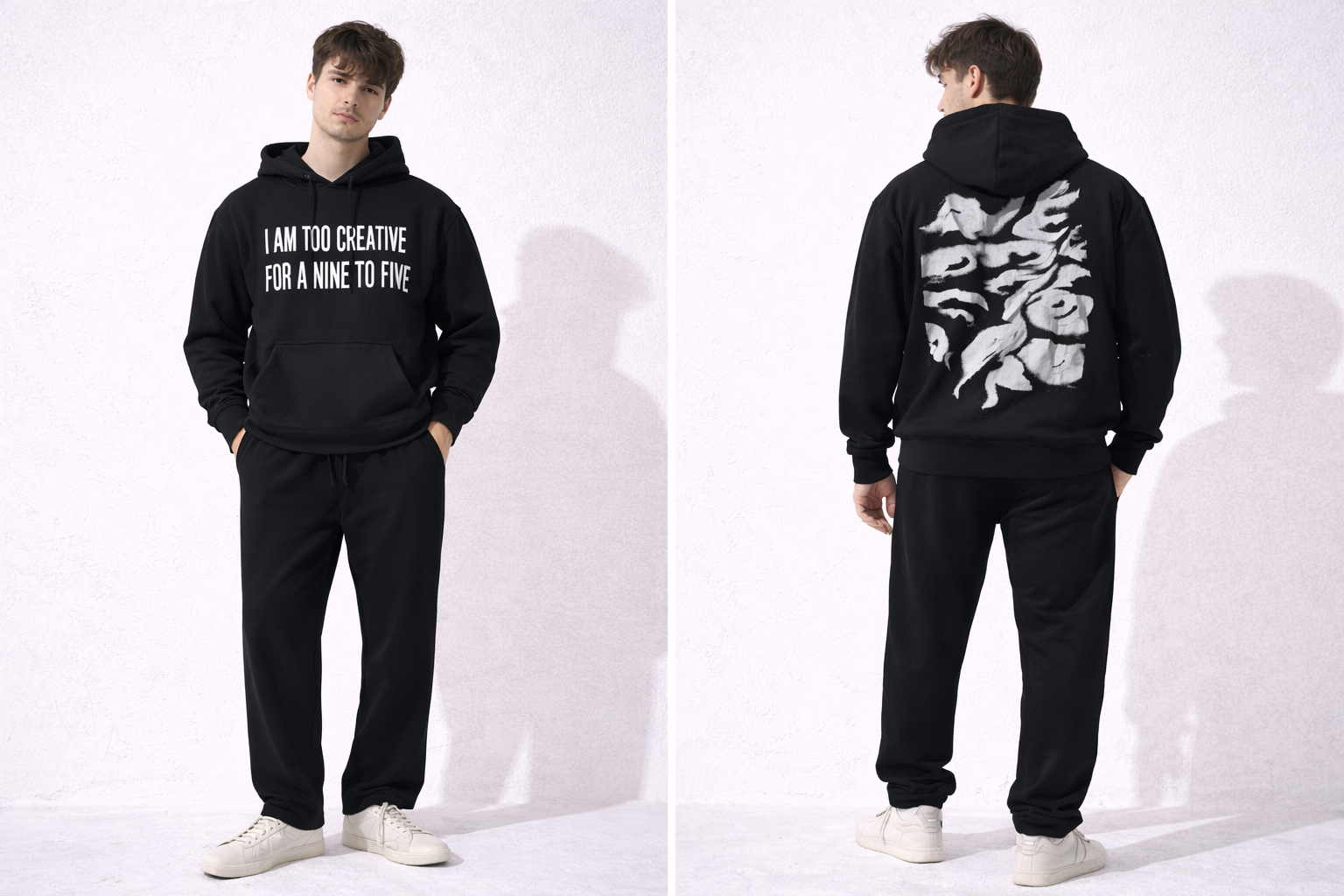 Woolaxyy Hoodie And Black Trouser Set