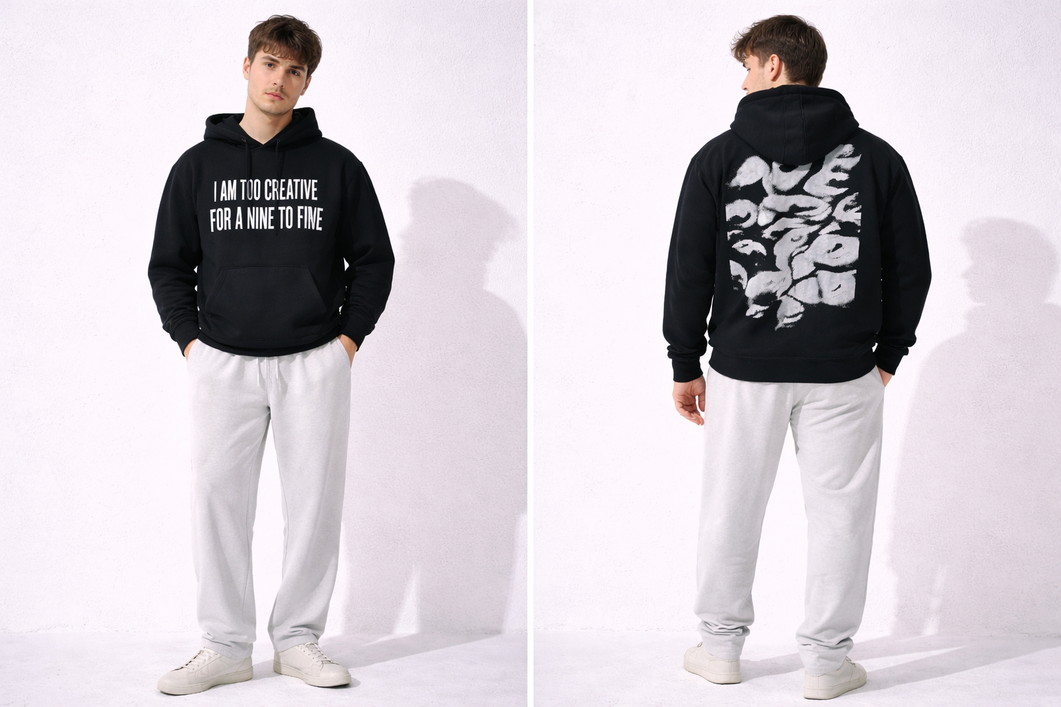 Woolaxyy Hoodie And White Trouser Set