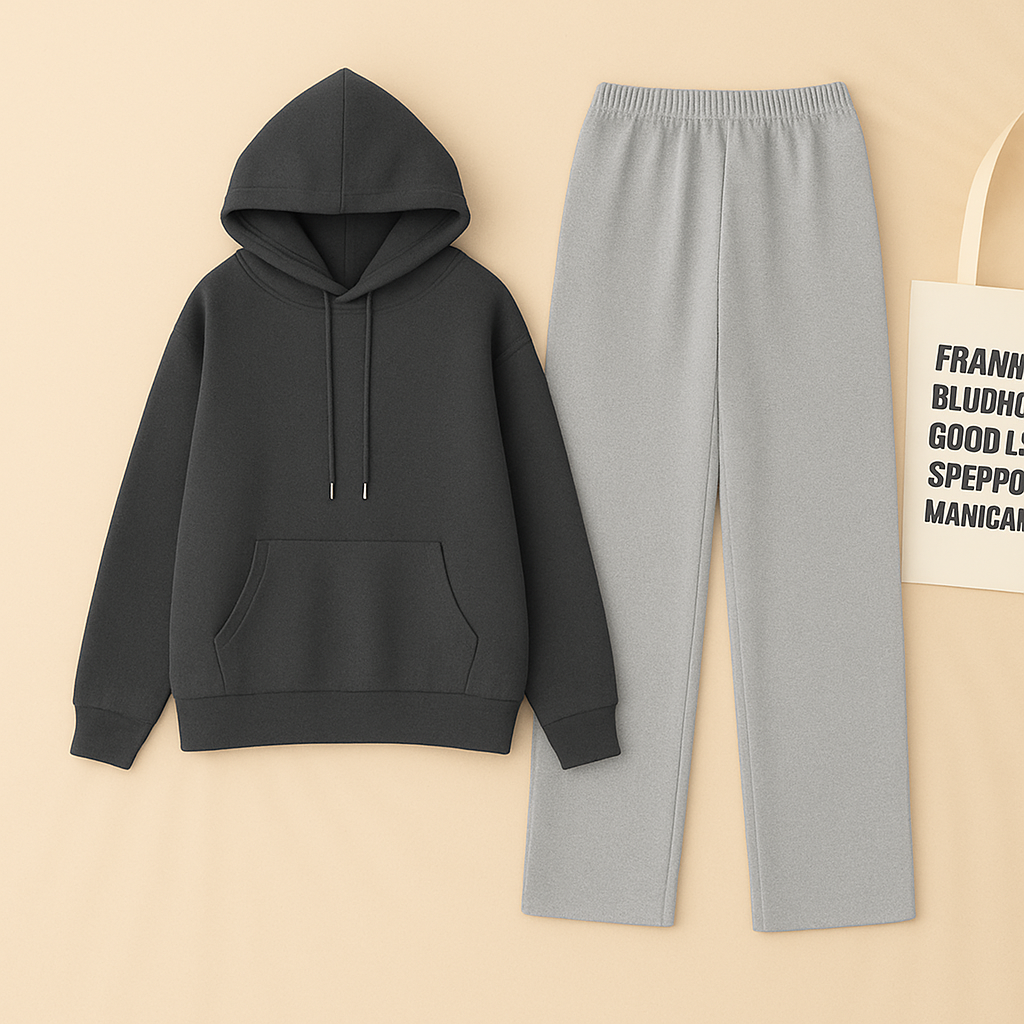 Charcoal Hoodie & Grey Flapper Trouser