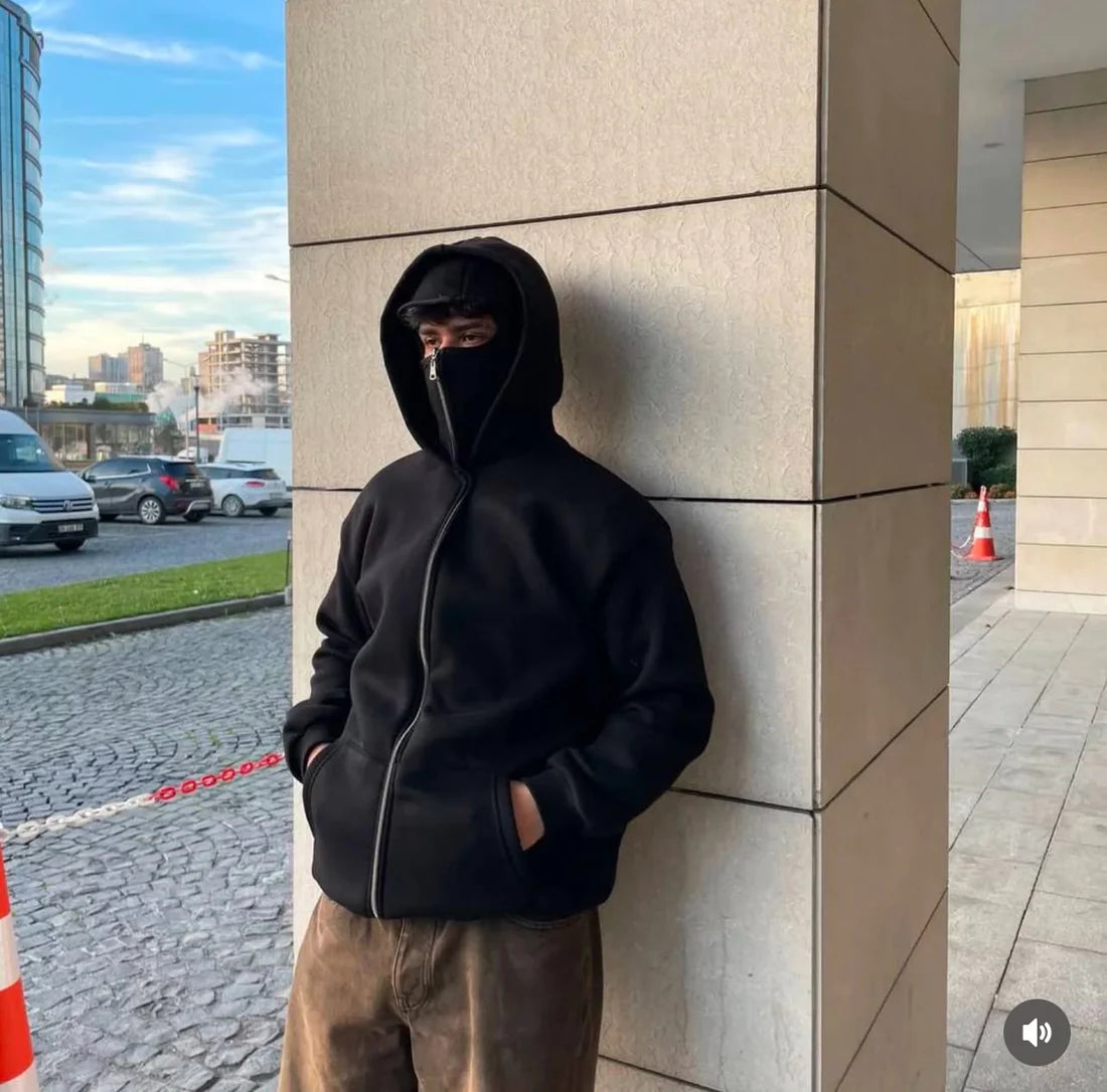 Balaclava Ninja Zipper Hoodie